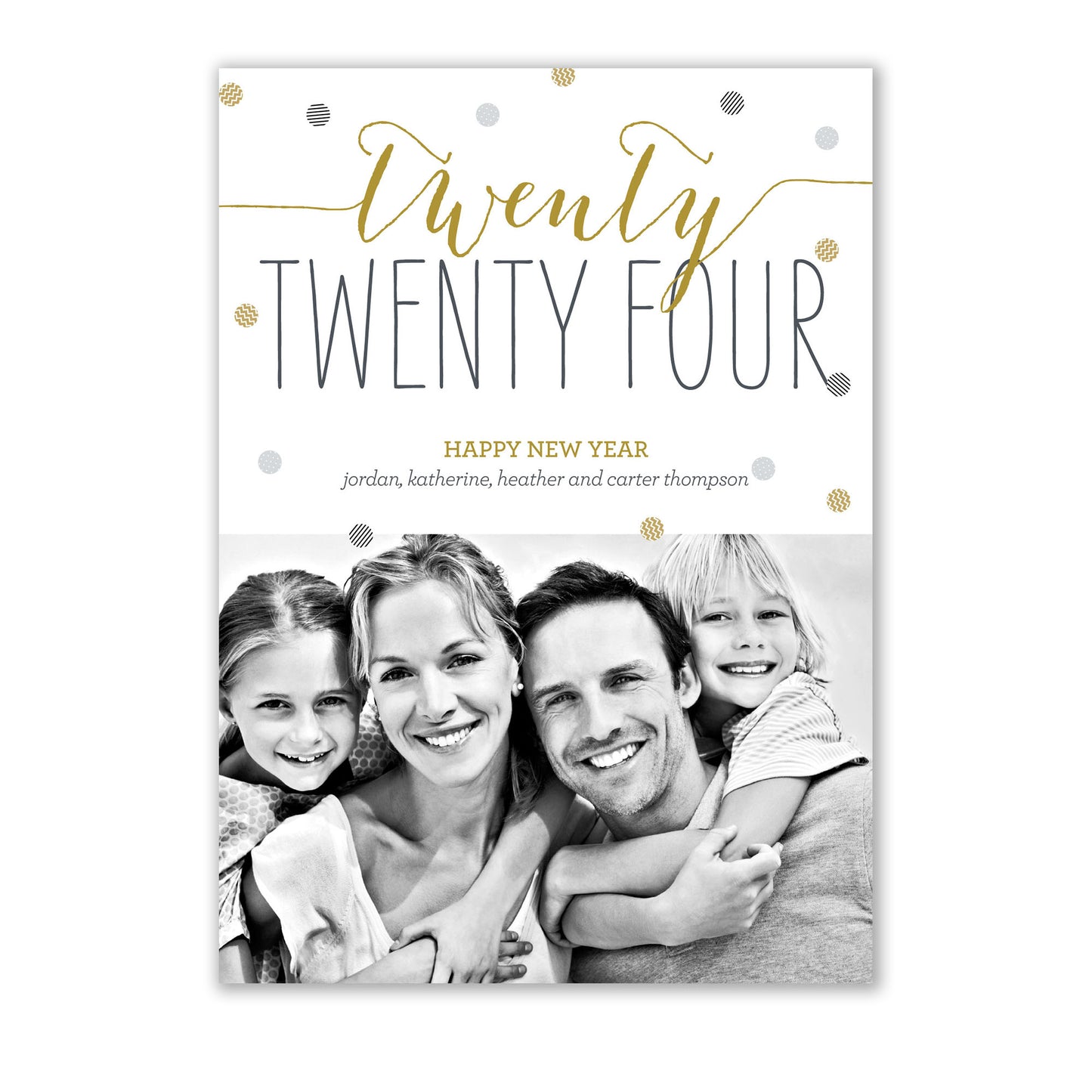 Vintage New Year Confetti Photo Card