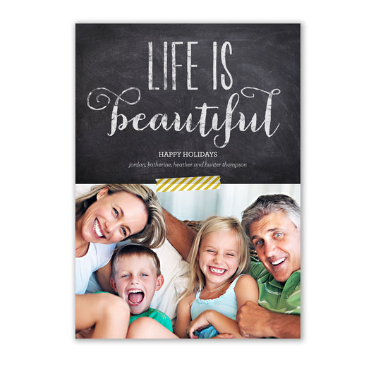 Life is Beautiful Chalkboard Photo Card