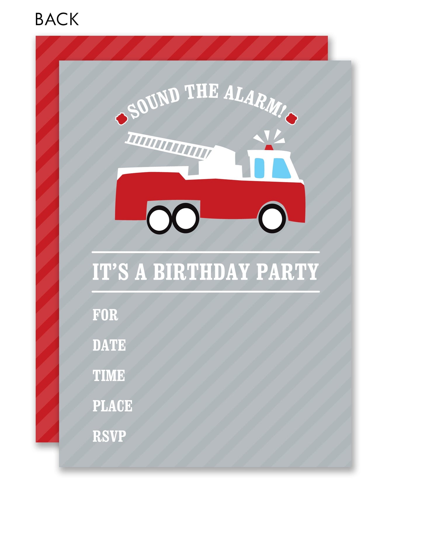 Fire Truck Kids Fill-in Invitations