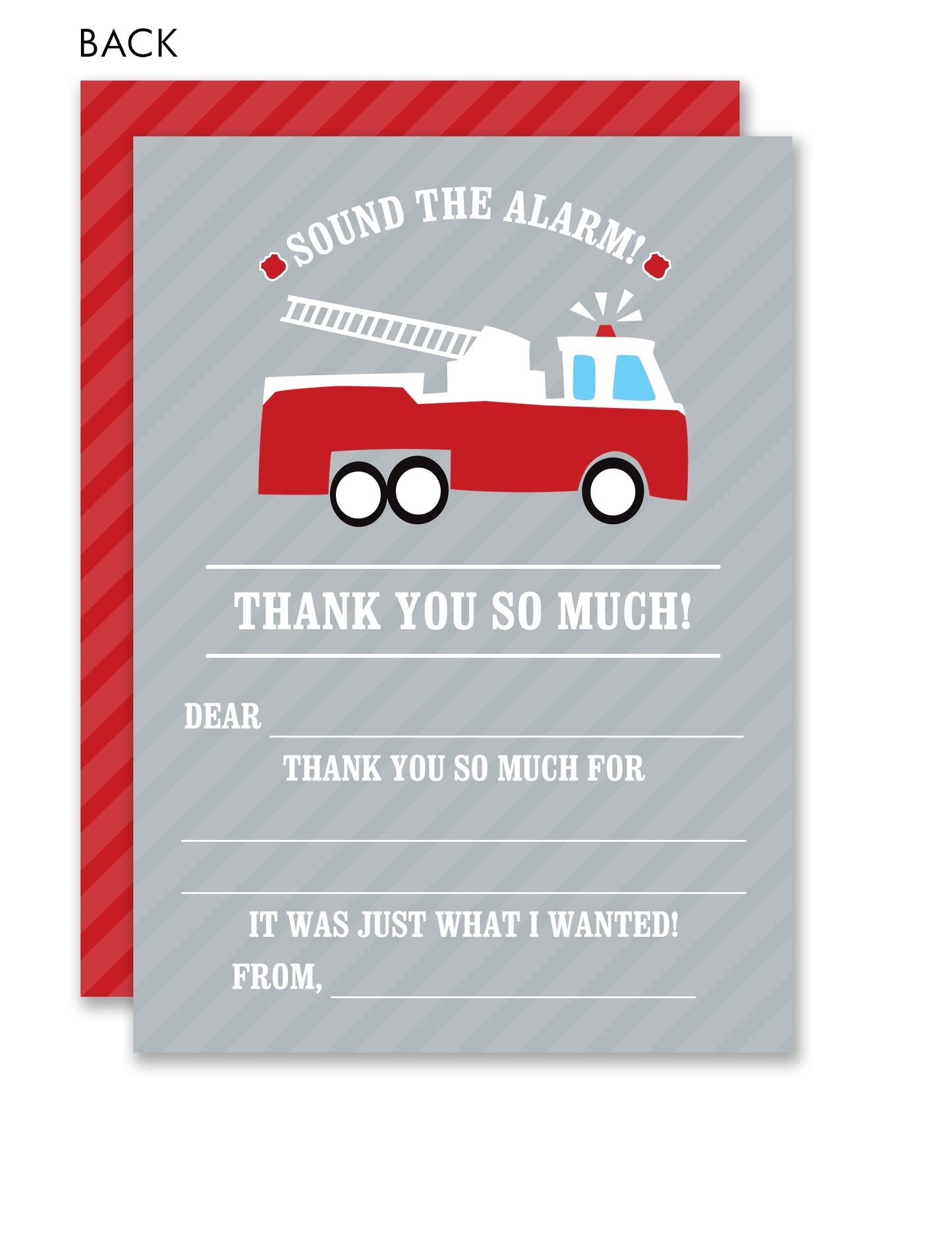 Fire Truck Kids Fill-in Thank Yous