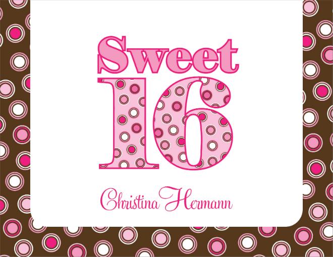 Sweet 16 BP Folded Note Cards