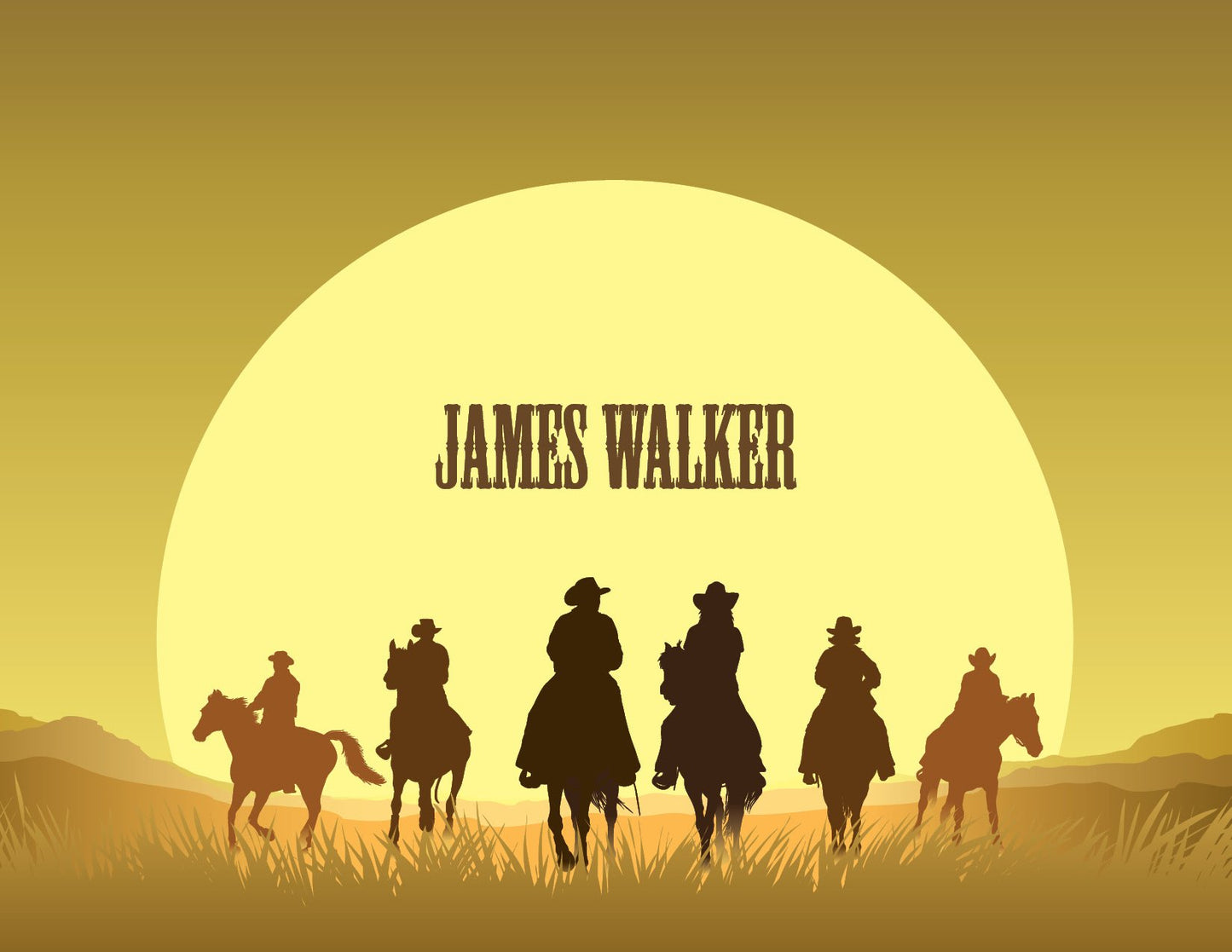 Sunset Cowboys Folded Note Thank You Note Cards