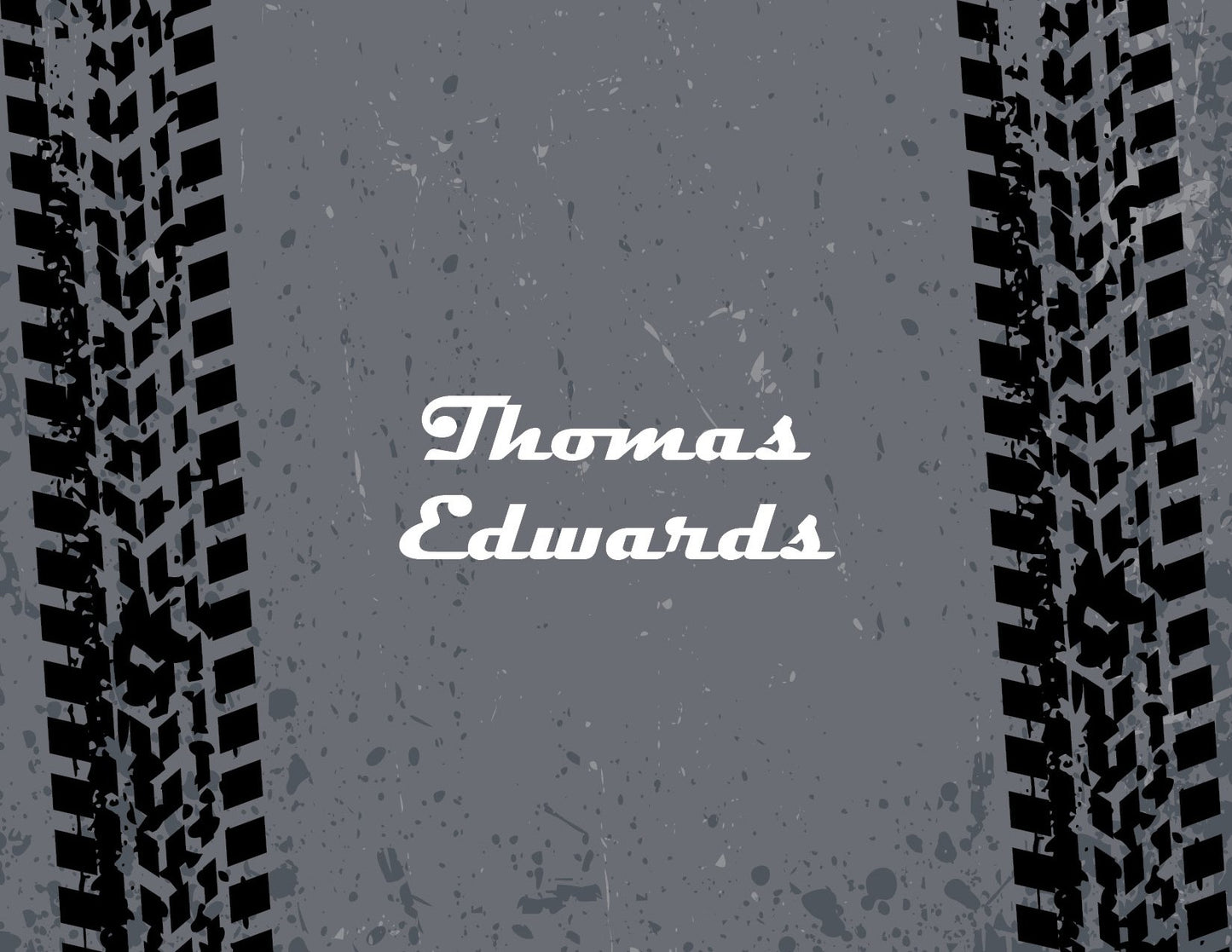 Tire Tracks Grey Folded Note Thank You Note Cards