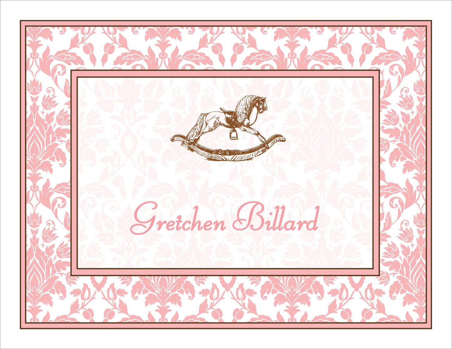 Damask on Damask Sherbert Note Cards
