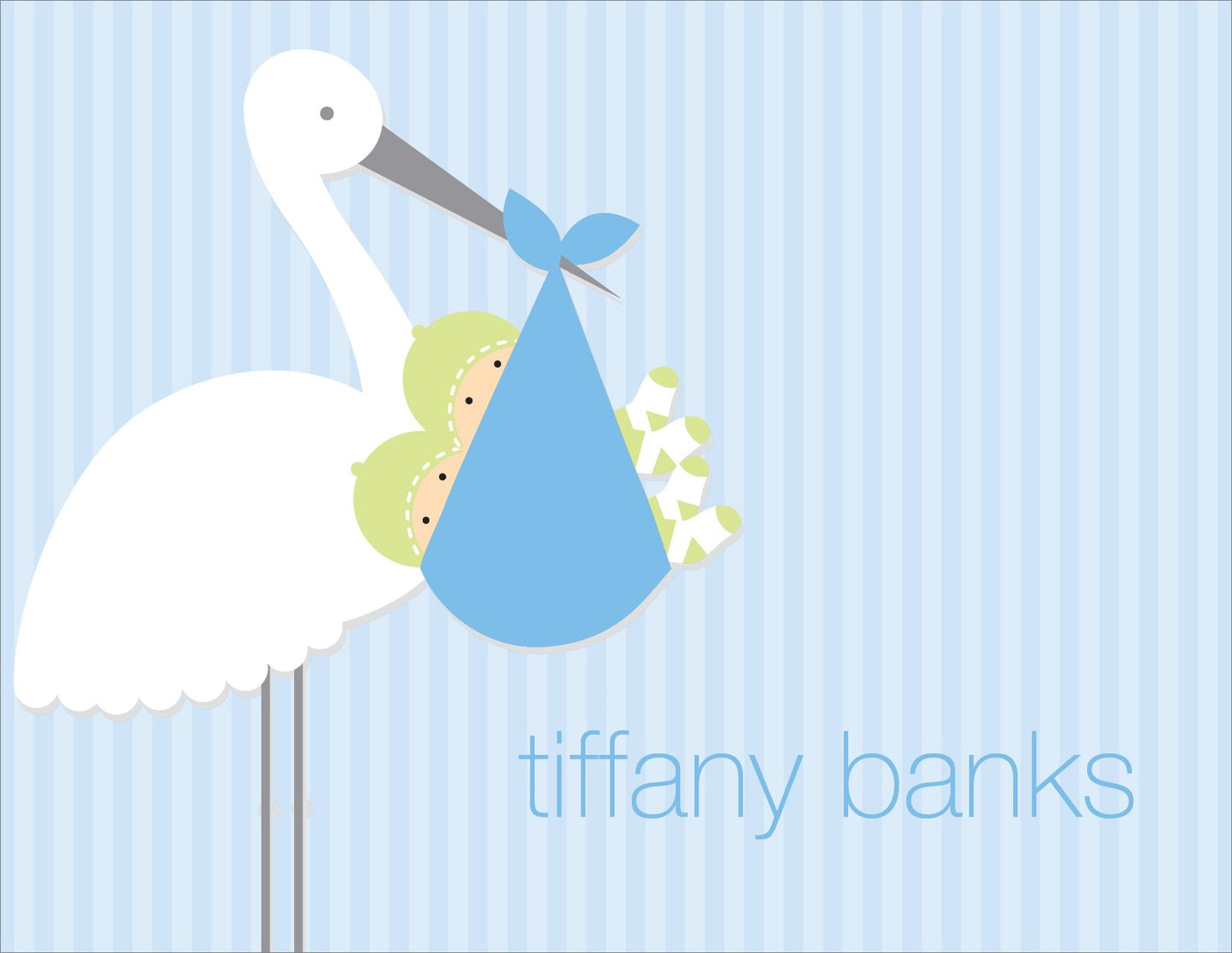 Stork Tortola Twins Note Cards