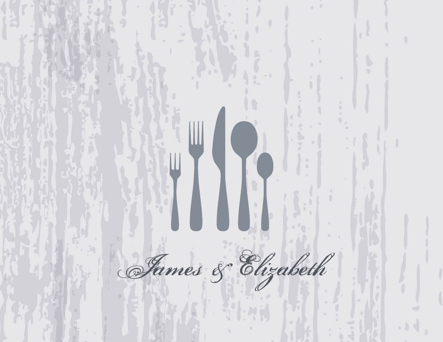Woodgrain Dinner Silver Thank You Cards