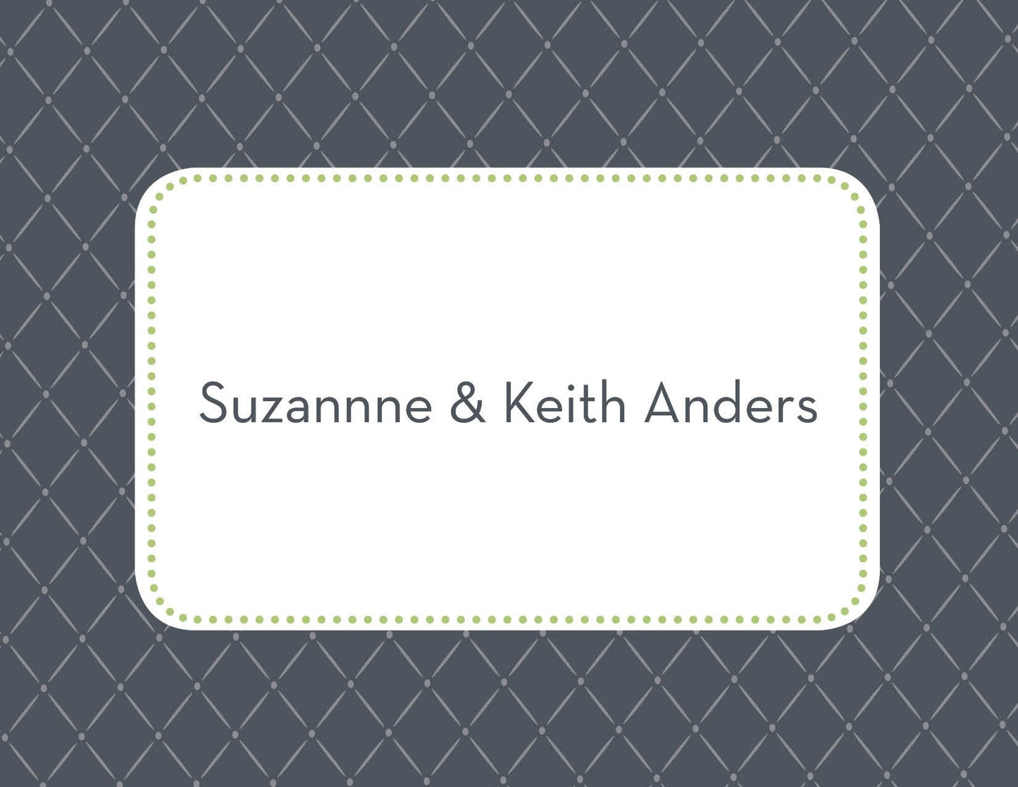 Quilted Wasabi with ribbon Thank You Cards