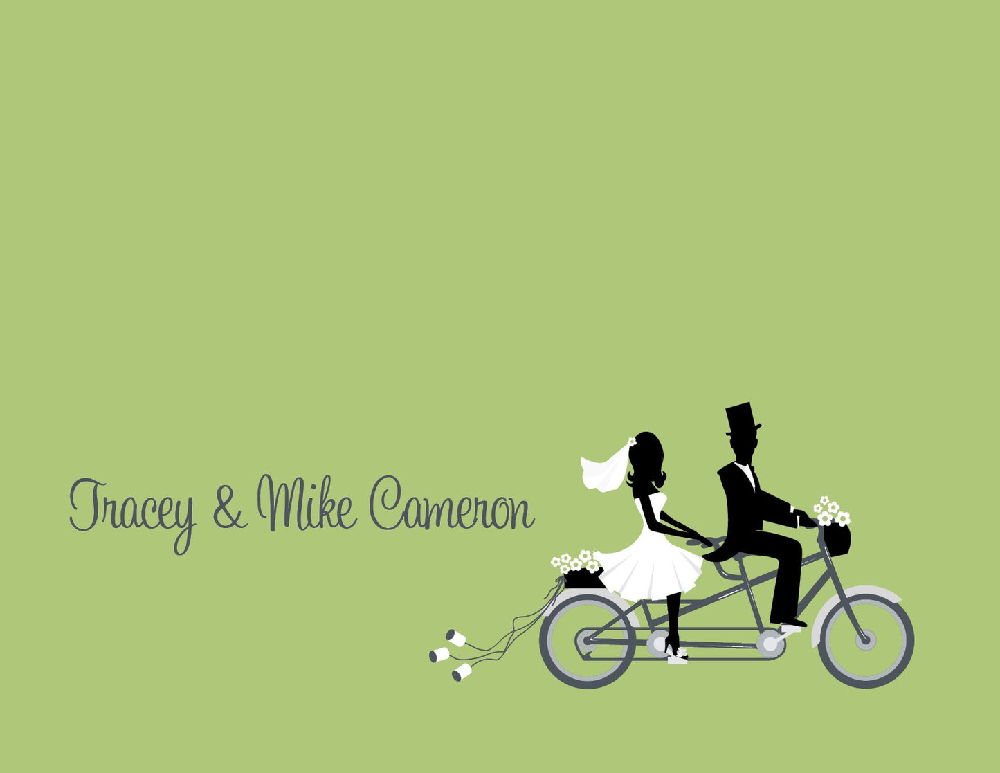 Tandem Bike Ride Wasabi Thank You Cards