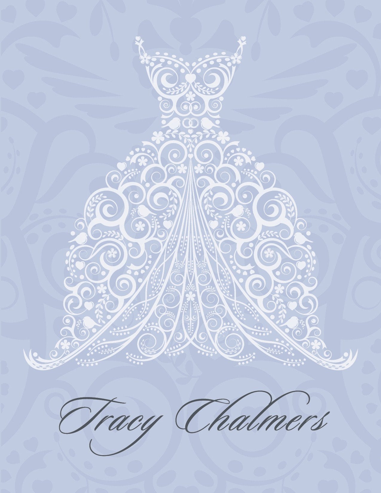 Filigree Dress Lavender Thank You Cards