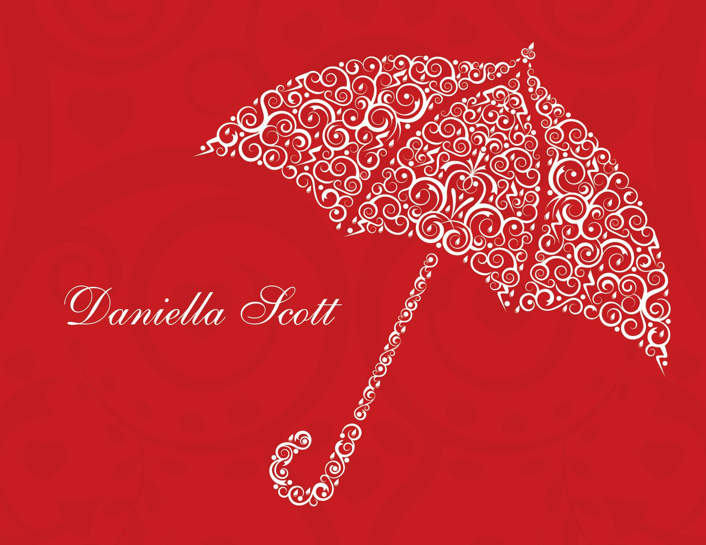 Filigree Umbrella Berry Thank You Cards