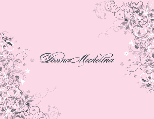 Noteworthy’s Floral Corners Pink Thank You Cards feature elegant script and delicate gray and white floral vines on a pink background—perfect for expressing gratitude or pairing with classic white envelopes.