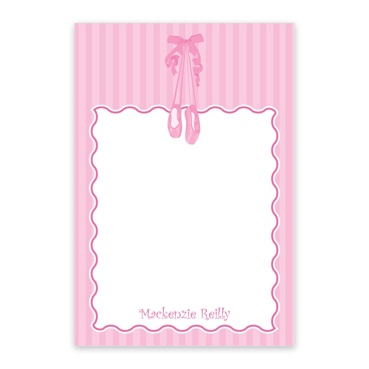 Ballet Slippers Personalized Notepad
