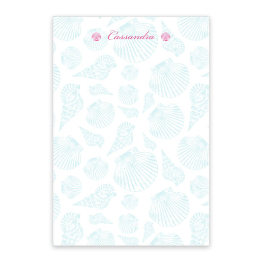 Blue Shell Pattern Personalized Notepad