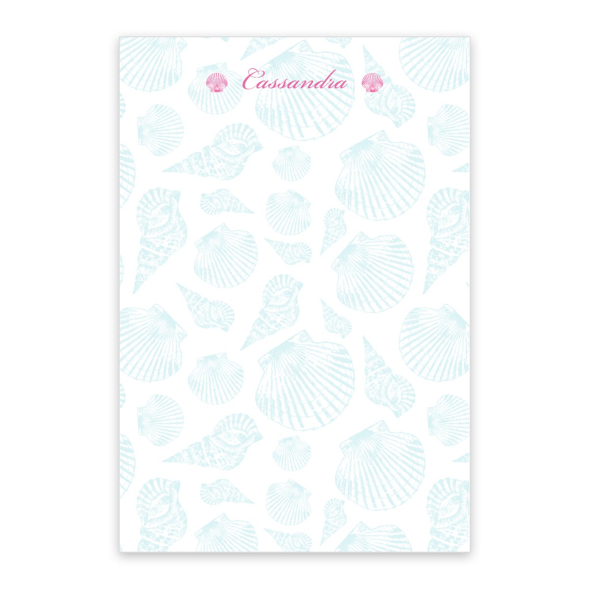 Blue Shell Pattern Personalized Notepad