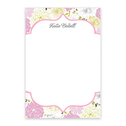 Pink Bouquet Personalized Notepad