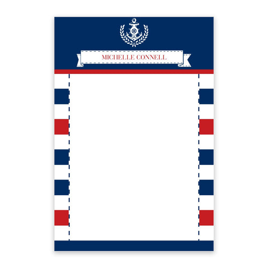 Nautical Stripes Personalized Notepad