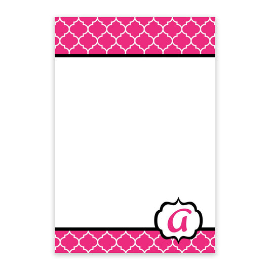 Pink Lattice Pattern Personalized Notepad