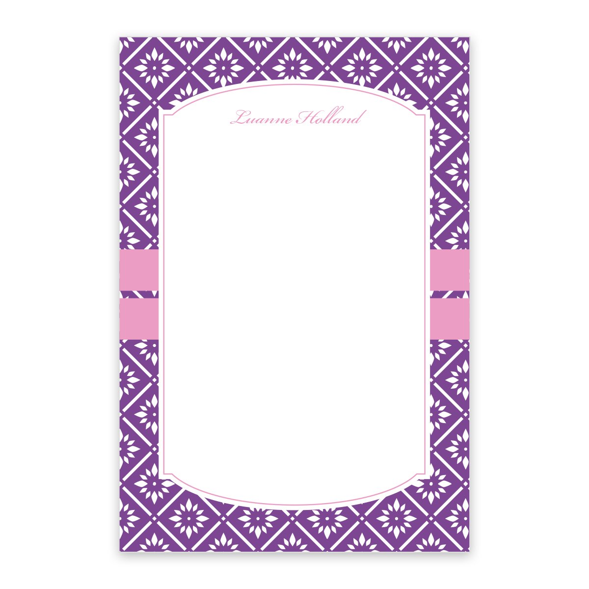 Purple Banded Personalized Notepad