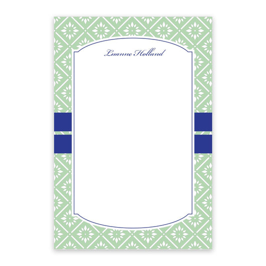 Mint Banded Personalized Notepad