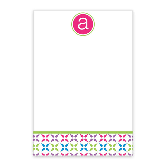 Colorful Flower Initial Personalized Notepad