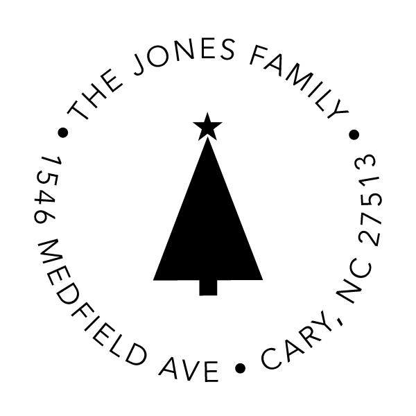 Modern Solid Christmas Tree with Star Stamper or Embosser