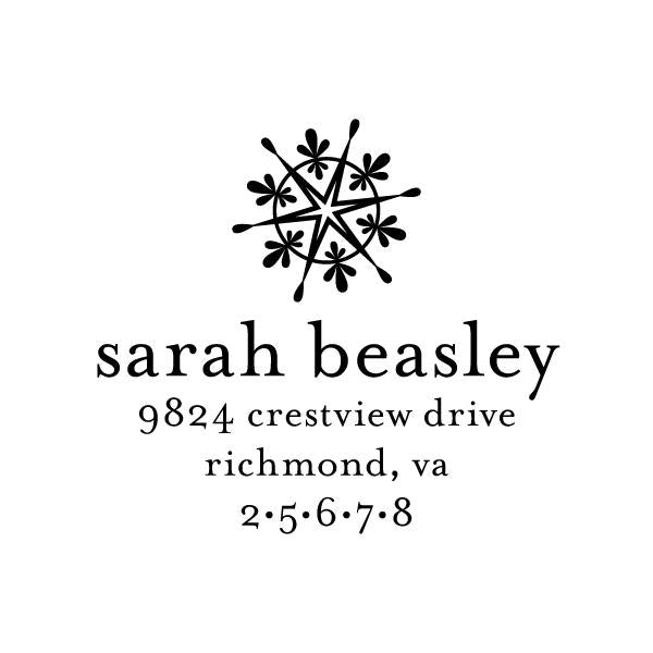 Modern Snowflake Square Stamper or Embosser