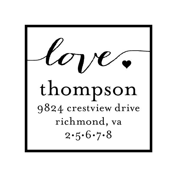 Scripty Love Square Stamper or Embosser