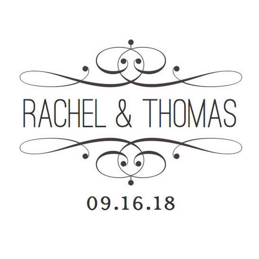 Simple Bridal Couple Scroll Stamper or Embosser