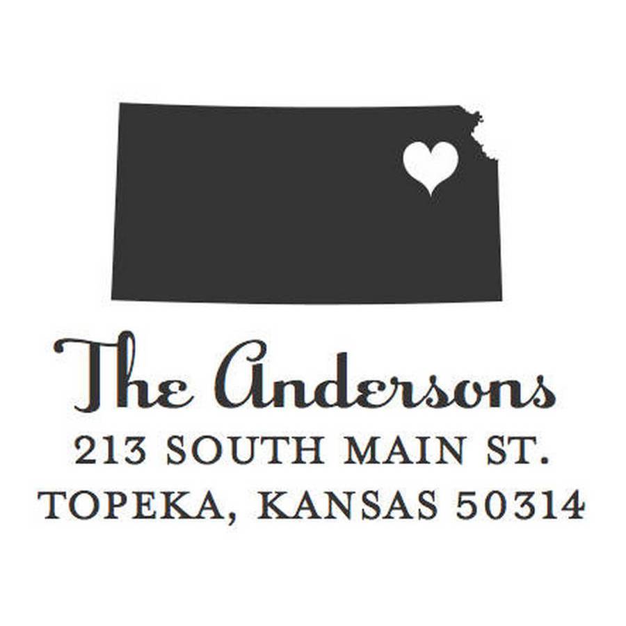 Capital of Kansas Square Stamper or Embosser