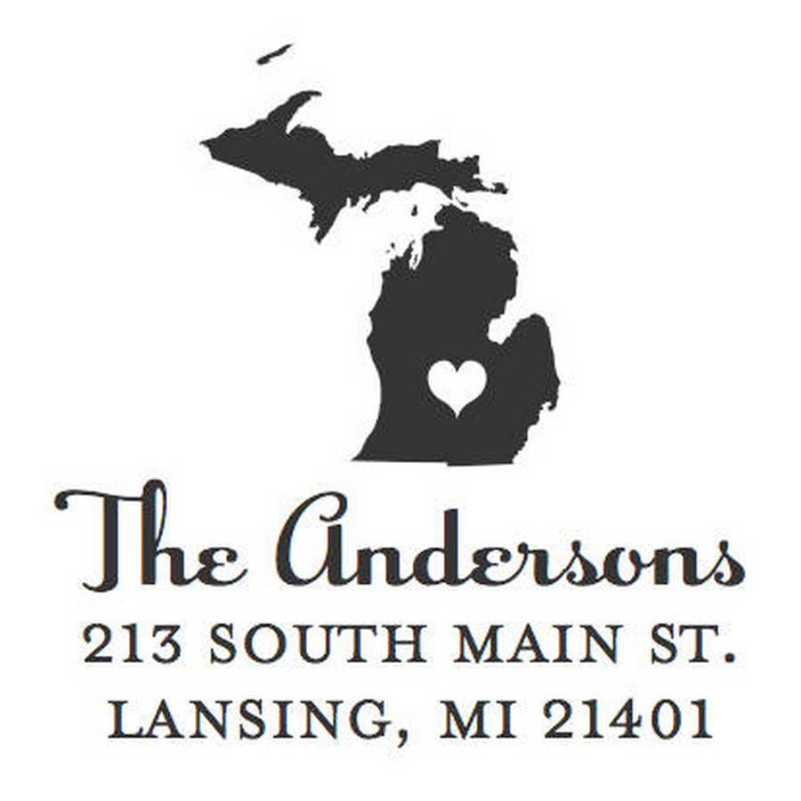 Capital of Michigan Square Stamper or Embosser