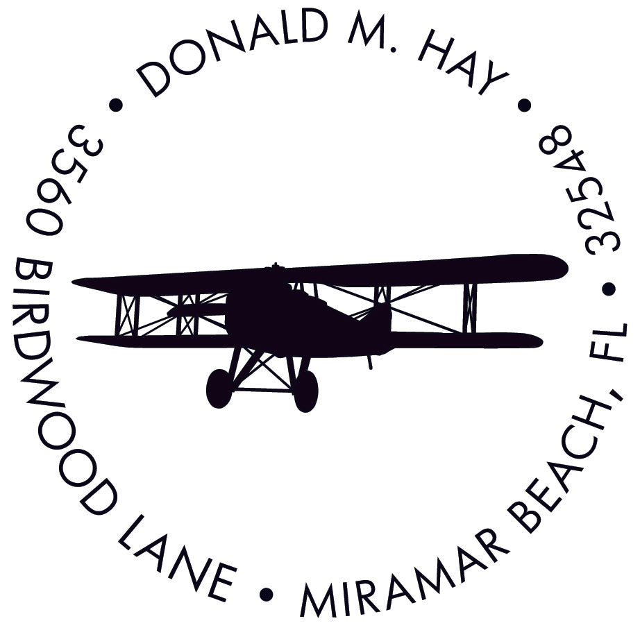 Bi-Plane Airplane Stamper or Embosser