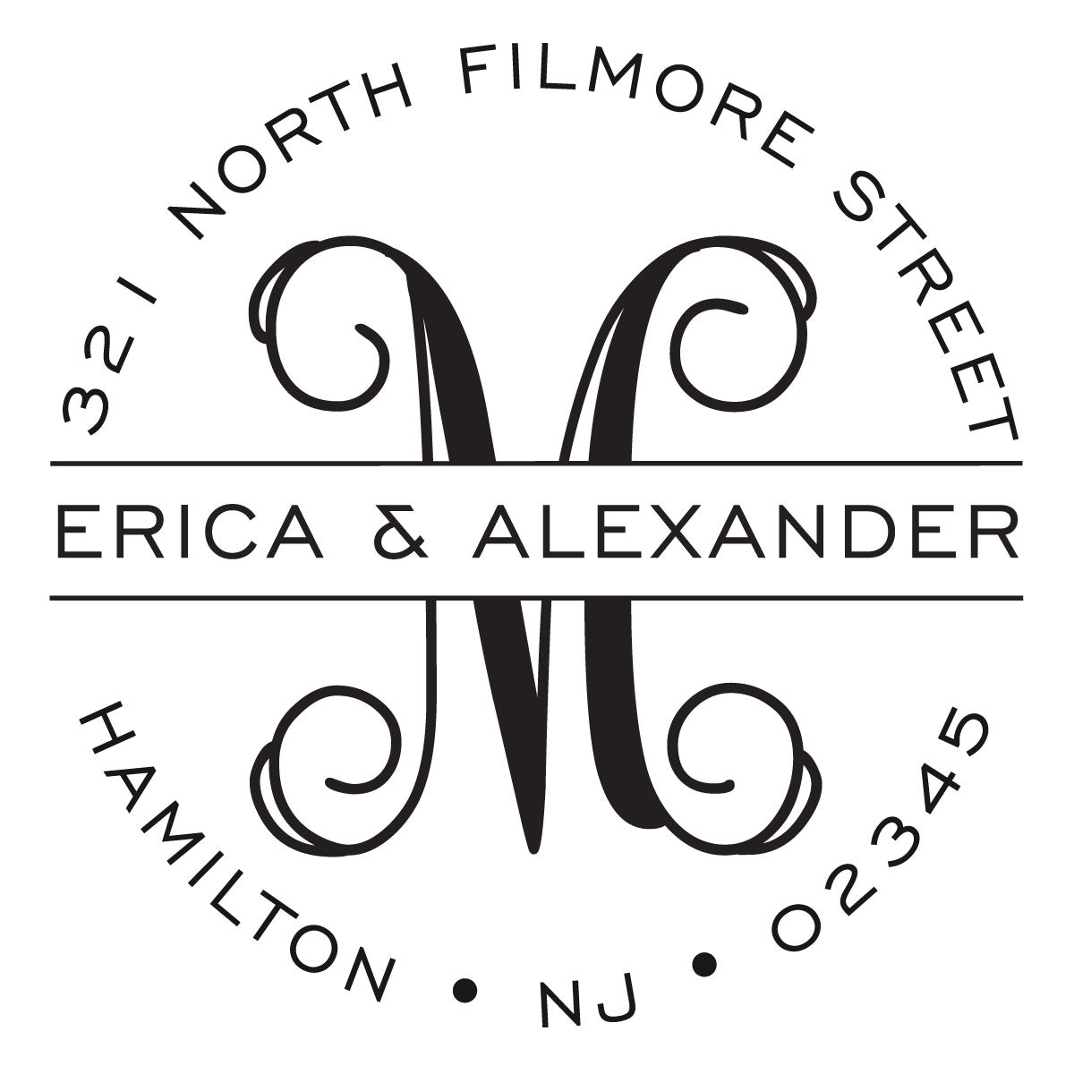 Banded Script Initial Stamper or Embosser