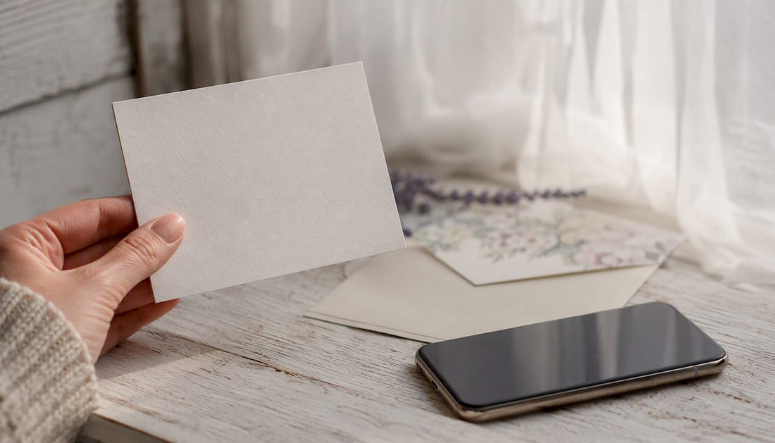 Comparing mailed RSVP card and smartphone