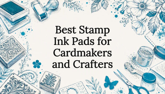 Decorative title card illustration for stamp ink pads article