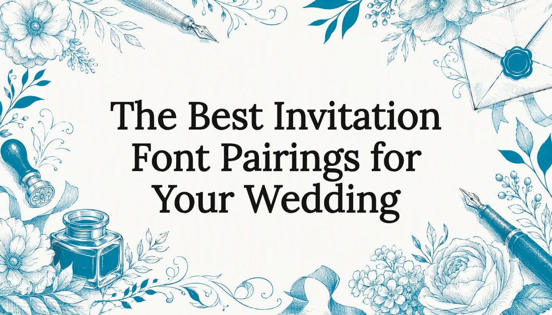 Decorative wedding invitation title card illustration