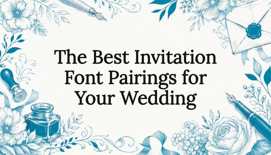 Decorative wedding invitation title card illustration