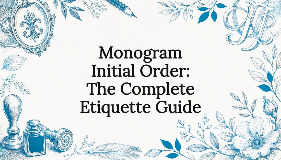 Decorative hand-drawn monogram illustration title card