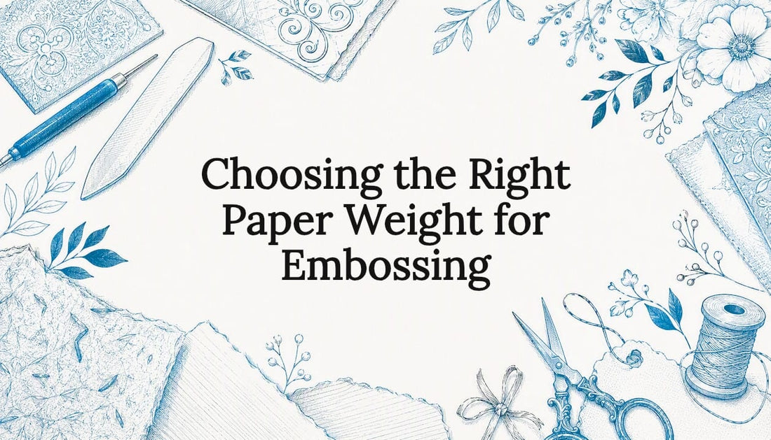 Decorative embossed paper craft themed title card