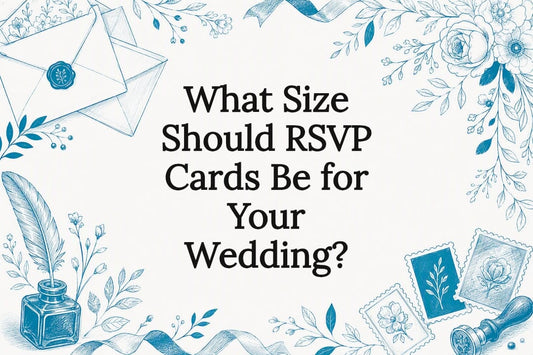 Decorative wedding RSVP card title card illustration