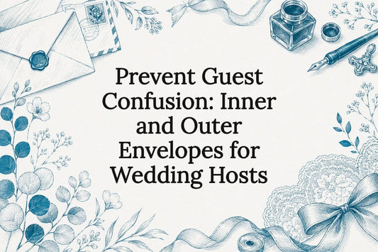 Decorative title card with wedding stationery sketches