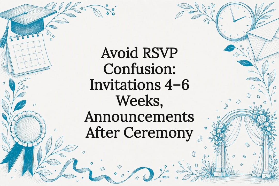 Graduation invitation etiquette title card
