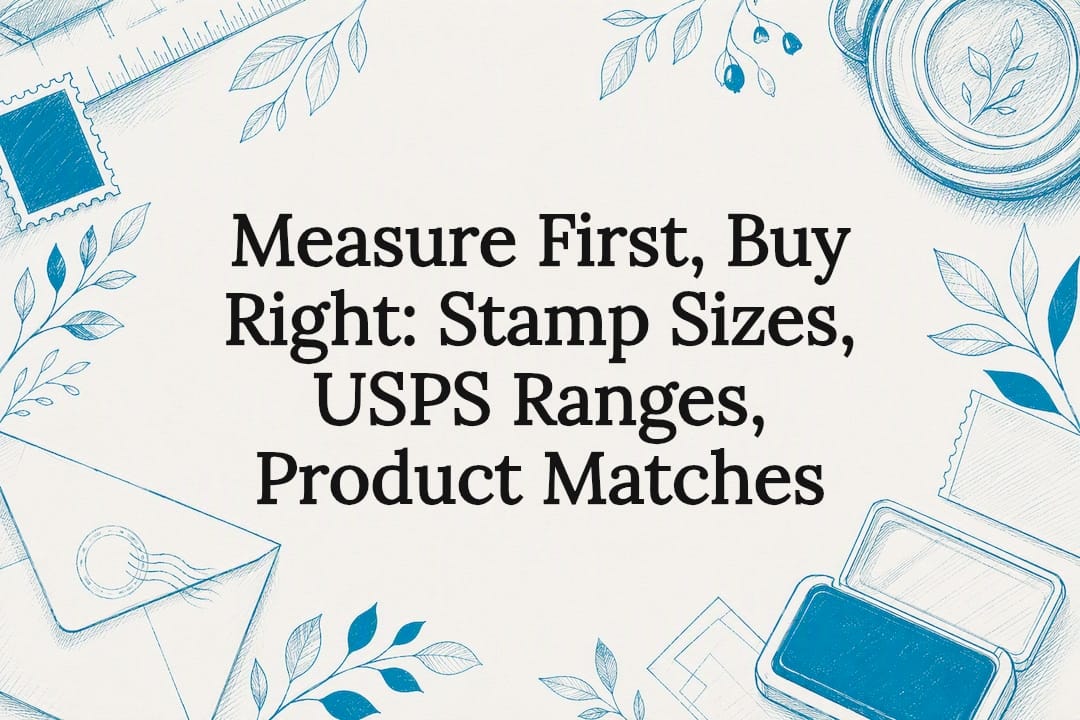 Decorative stamp sizing title card