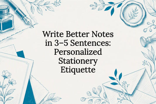 Decorative personalized stationery title card