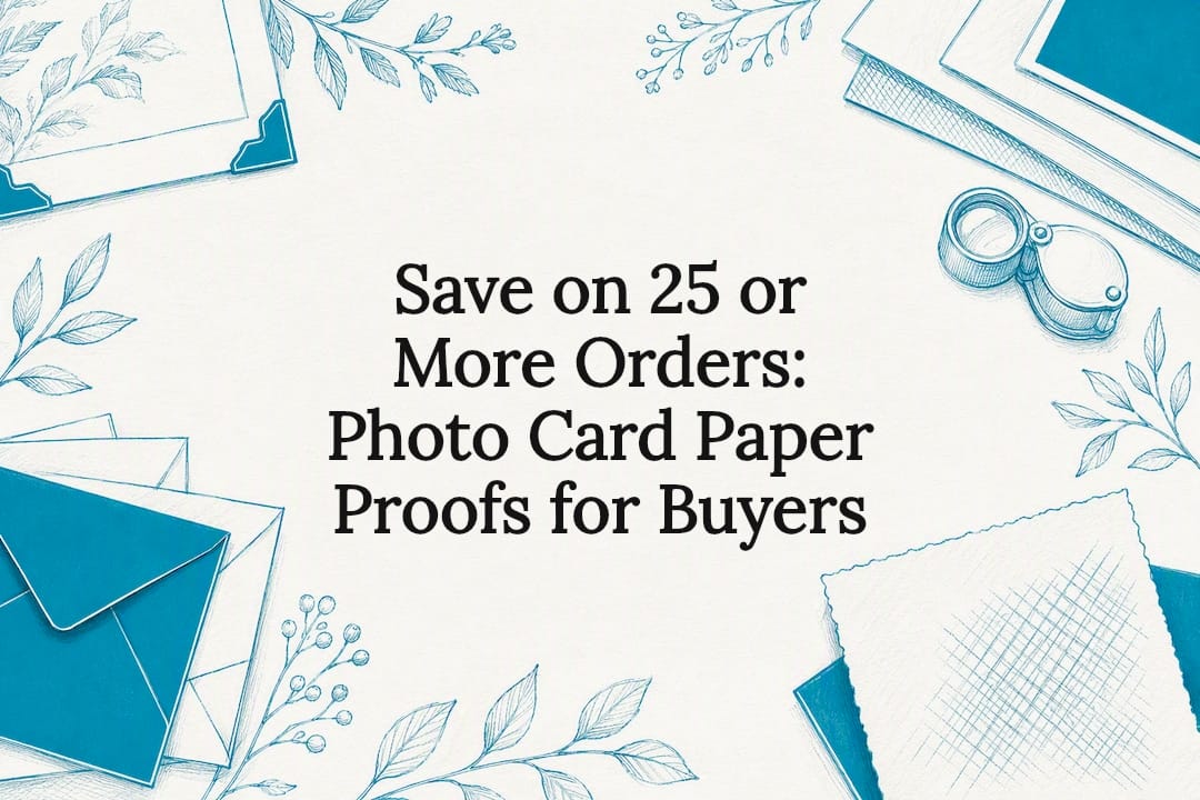 Decorative photo card proof title illustration