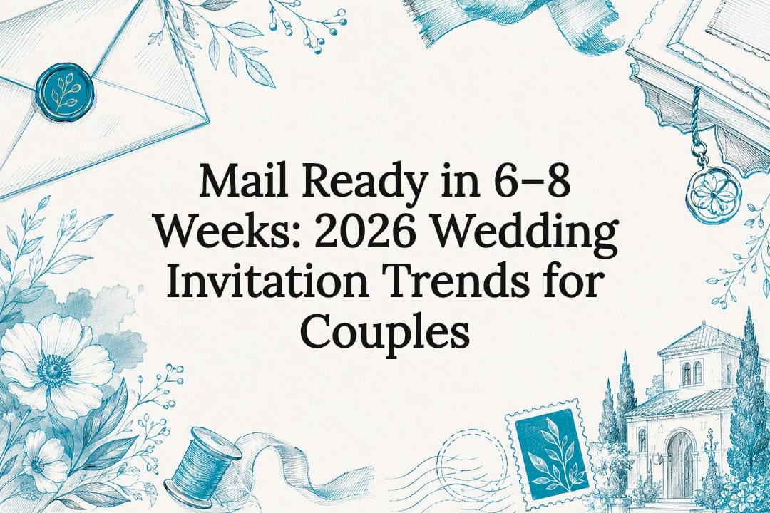 Hand-drawn wedding invitation trends title card