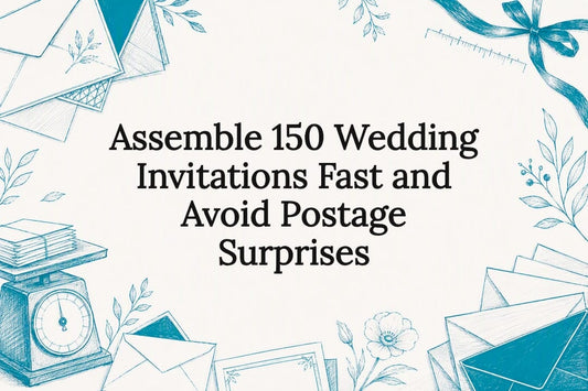 Decorative wedding invitation assembly title card