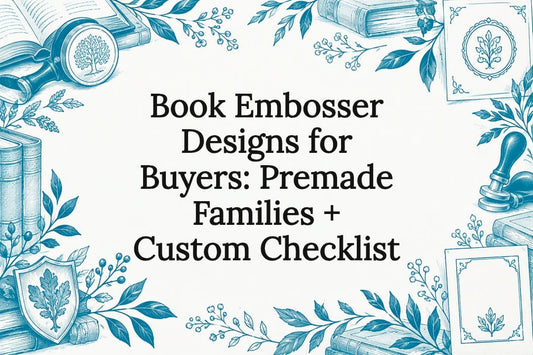 Decorative book embosser design title card