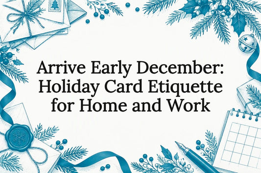 Decorative holiday card etiquette title illustration