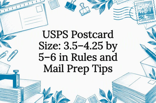 Decorative postcard size title card illustration