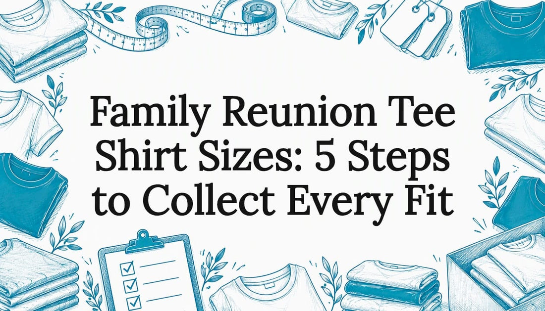 Hand-drawn T-shirts and measuring tape frame
